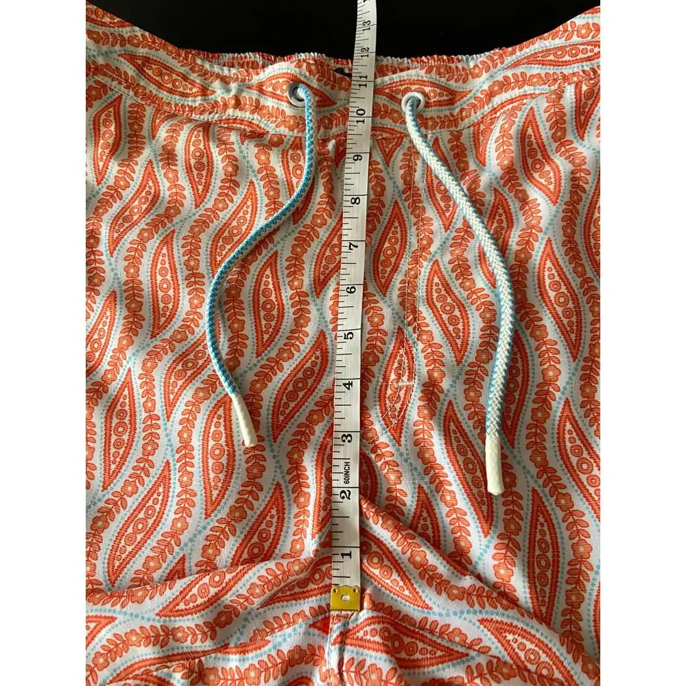 JOHNNIE-O Retro Orange/White Floral Swim Shorts Mens sz S